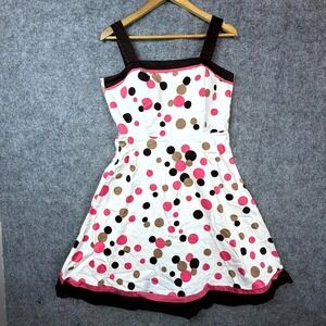 Karin Stevens Fit & Flare Dress Womens 8 Swing Polka Dot Pinup Retro Rockabilly